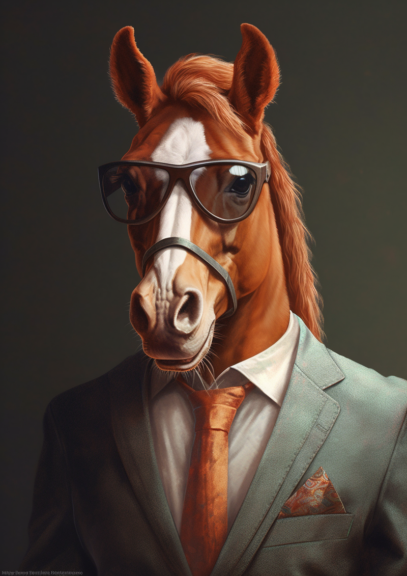 Quadro Decorativo - Cavalo de terno