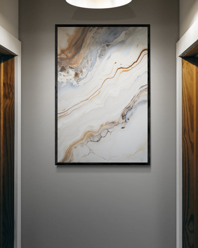 Quadro Decorativo - Abstrato Marrom e Cinza