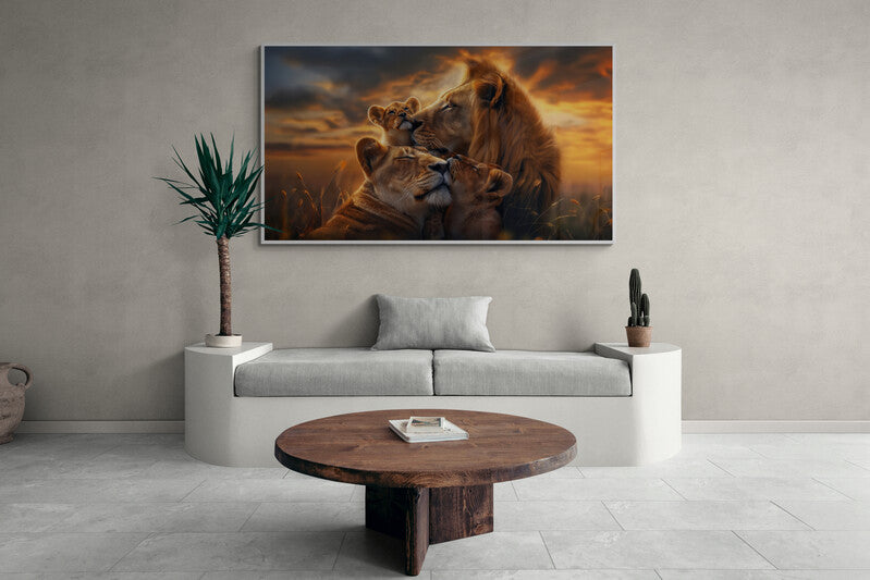 Quadro Decorativo - Leões em família