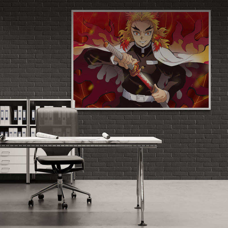 Quadro Decorativo - Rengoku Demon Slayer